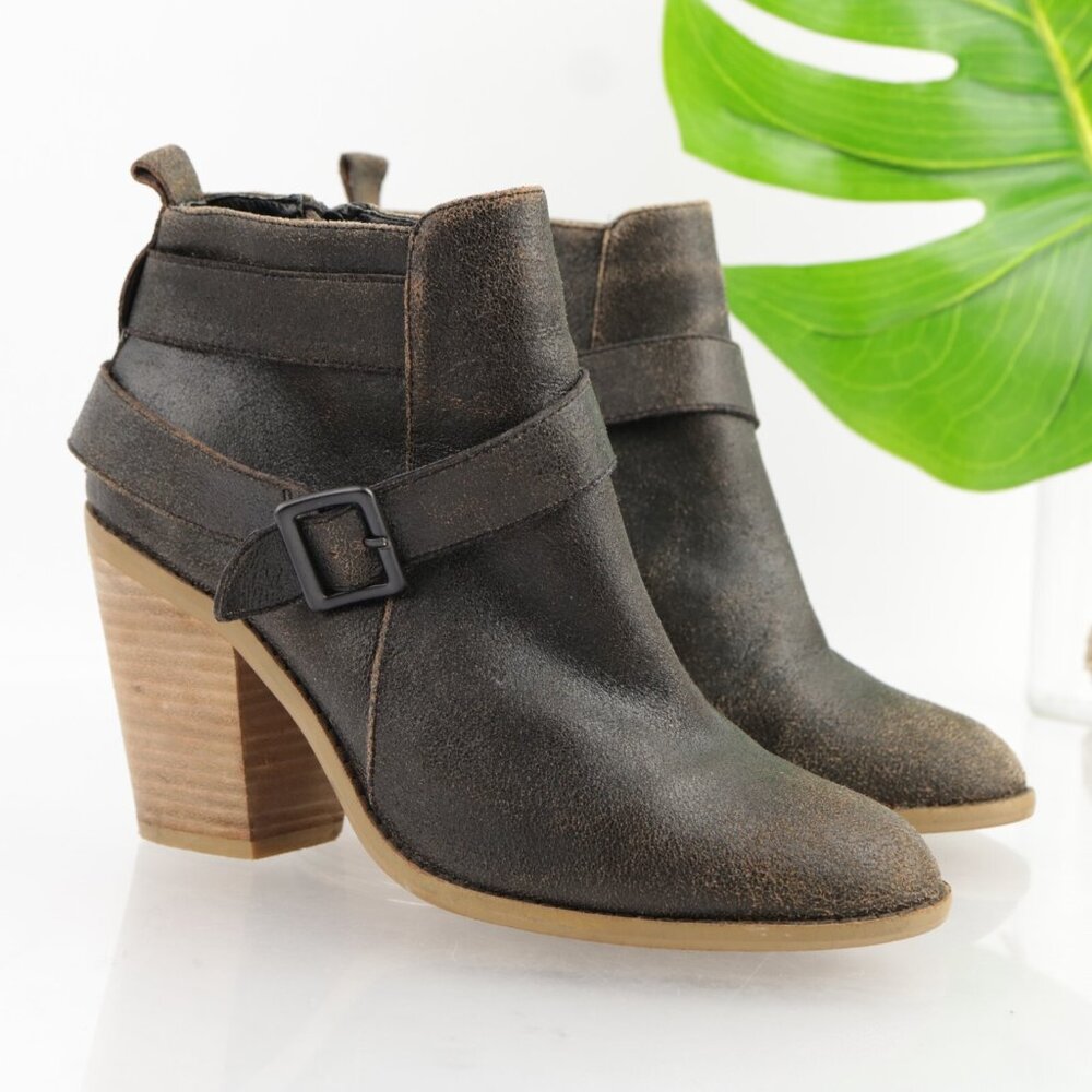 Kelsi Dagger Womens Jordana Boots Size 8 Brown Roughout Suede Block Heel Booties